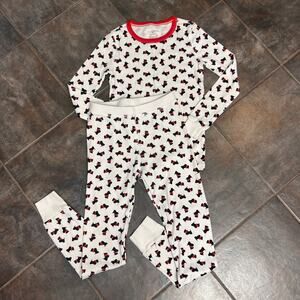 Crewcuts scottish terrier print girls pajamas set size 9/10 EUC